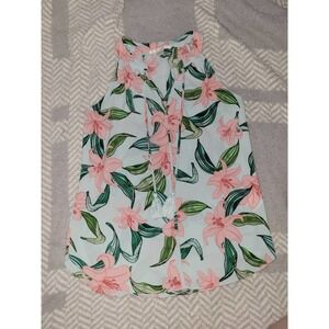 Womens floral tropical tank Top xs